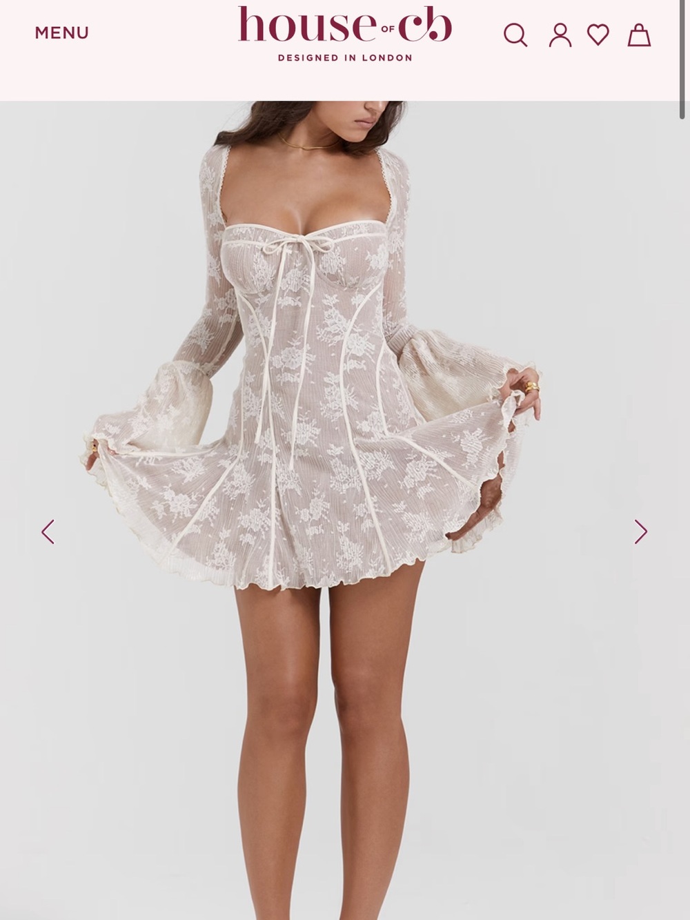 House of CB Analisa Cream Lace Corset Mini Dress